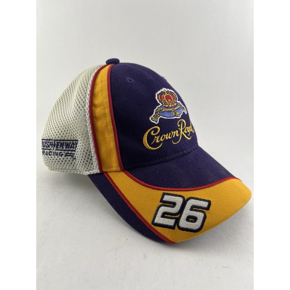 Crown Royal #26 NASCAR Hat Chase Authentics Mesh Trucker Adjustable Cap